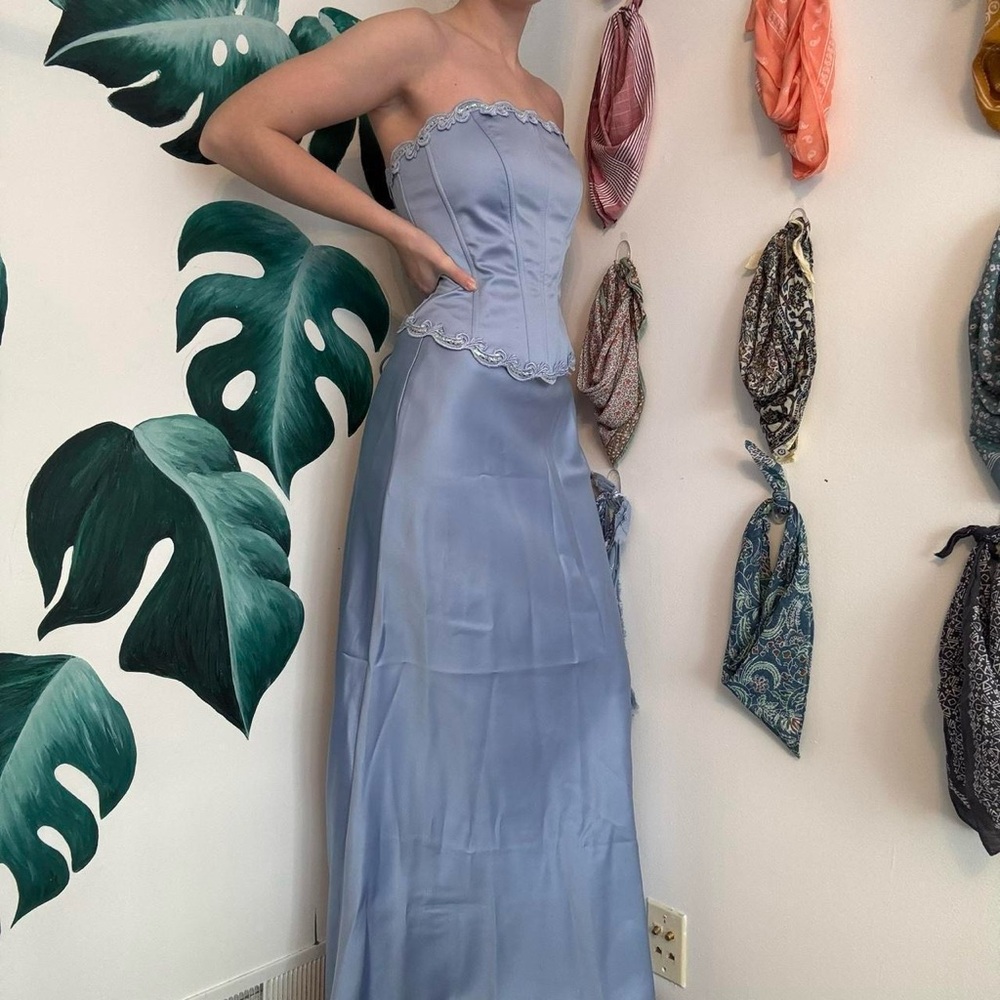 Vintage Blue Cinderella Corset Gown